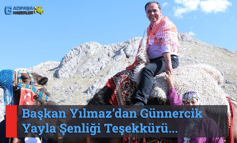 Başkan Yılmaz’dan Günnercik Yayla Şenliği Teşekkürü