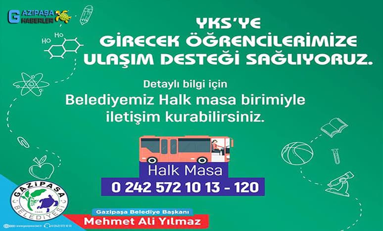 Belediyeden Yks Sınavı Öğrencilerine Ulaşım Desteği