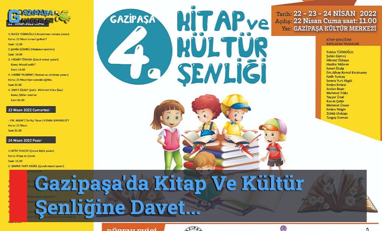 Gazipaşa'da Kitap Ve Kültür Şenliğine Davet