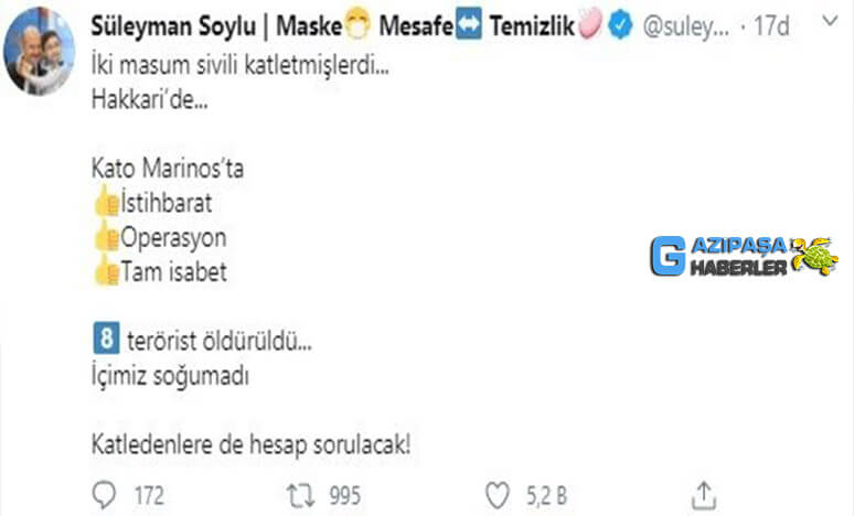 Yıldırım Operasyonlarında 8 Terörist Etkisiz Hale Getirildi